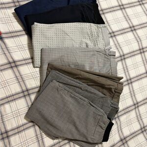 Women uniqlo Classic dress Pants 7 pcs lot - Black, Gray, Brown